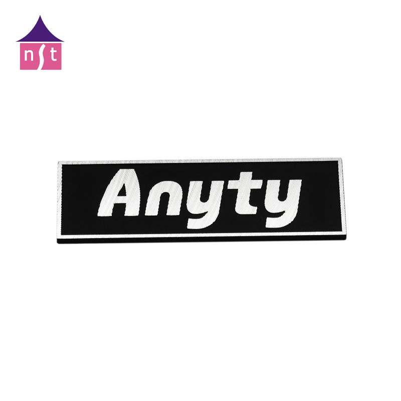 custom brushed aluminium printed metal 3m adhesive plate brand logo anodized aluminium embossed metal label logo stickers